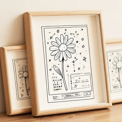 Whimsical Floral Illustration Frame