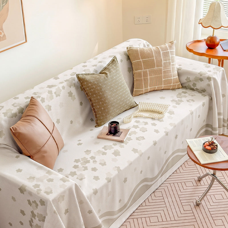 Floral Print Sofa Throw Cover