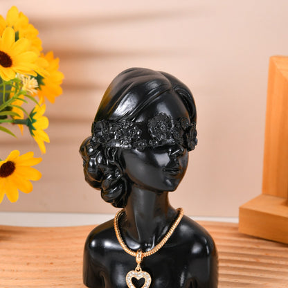 Decorative Flower Girl Bust Figurine Homeandso