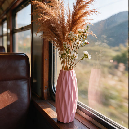 Textured Geometric Ceramic Vase