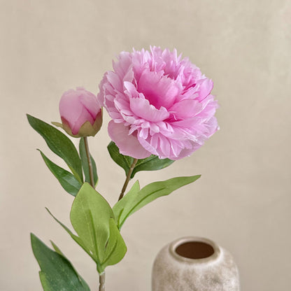 Realistic Peony Floral Stem for Home Decor
