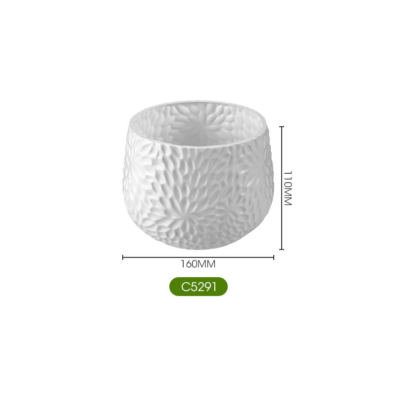 Textured Ceramic Flower Planter Homeandso