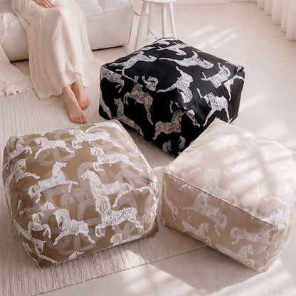 Decorative Floral Print Floor Pouf
