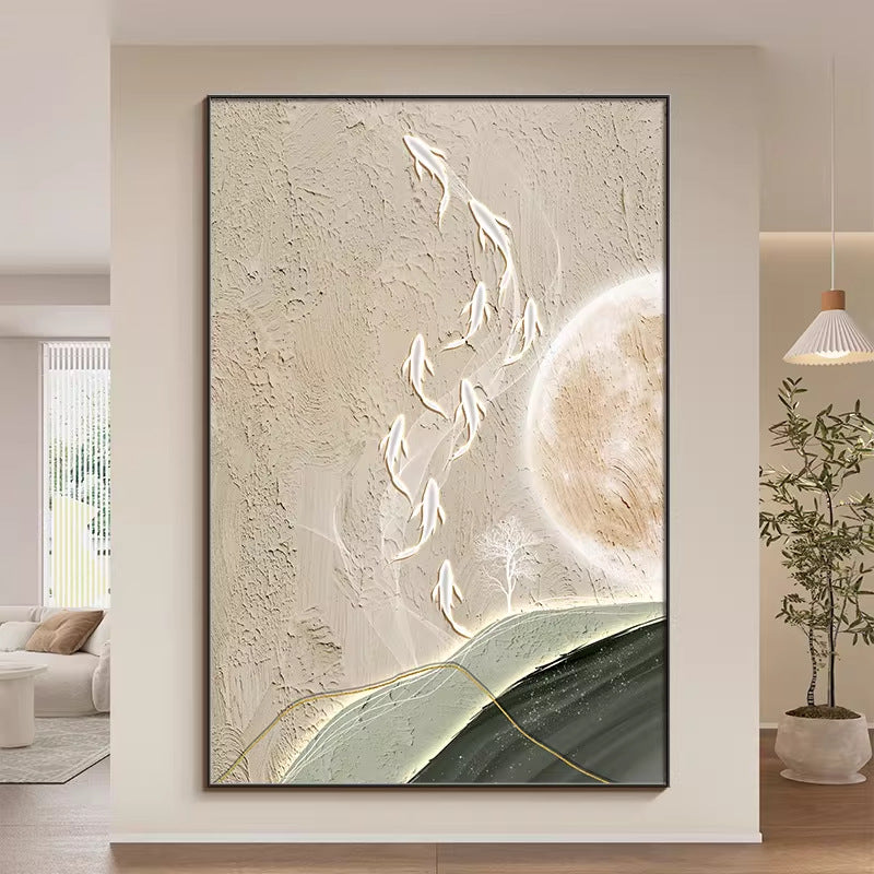 3D Koi Fish Relief Wall Art Homeandso