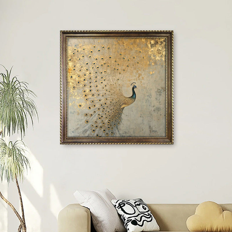 Elegant Framed Peacock Art Canvas Homeandso