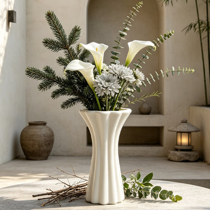 Modern Fluted Ceramic Vase