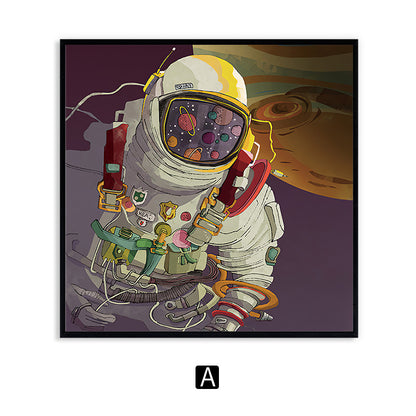 Astronaut Themed Framed Wall Art Homeandso