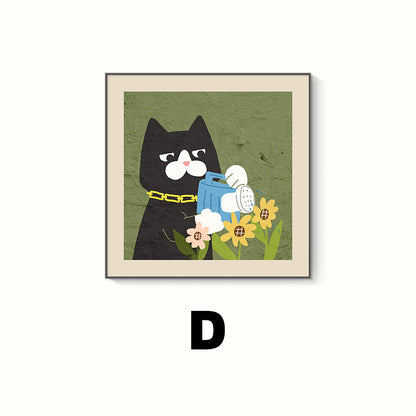 Decorative Cat-Themed Framed Artwork Homeandso