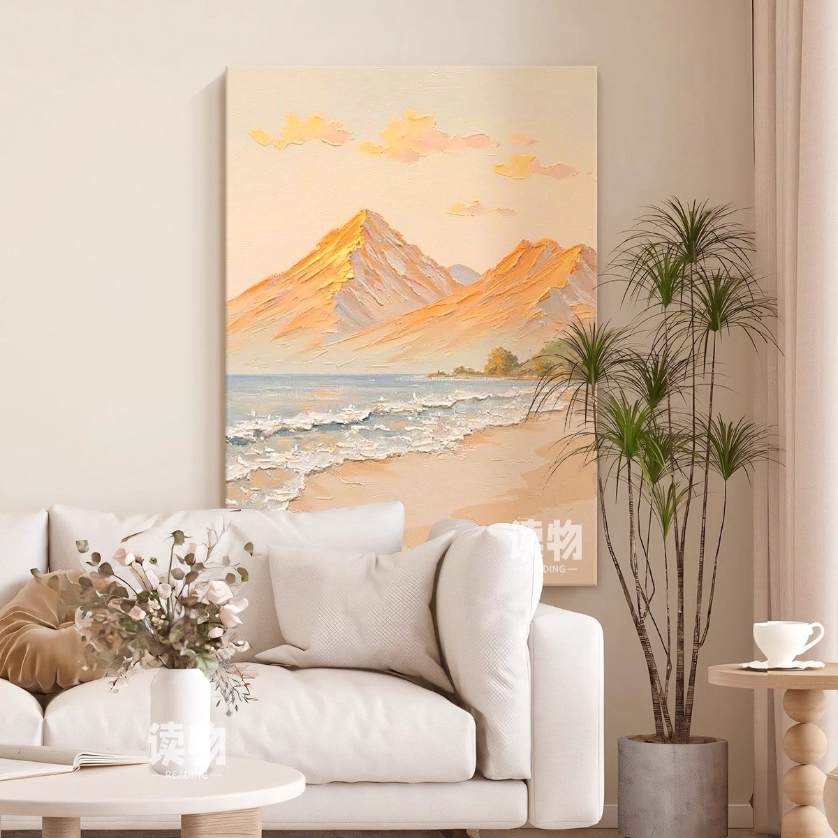 Impressionist Coastal Landscape Canvas Art Print Homeandso
