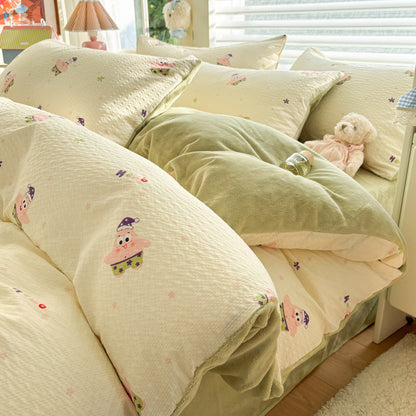 Playful Cartoon Print Duvet Cover Set Homeandso