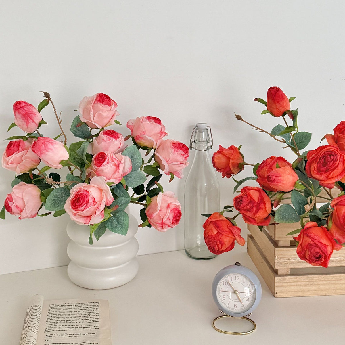 Realistic Artificial Rose Floral Stem