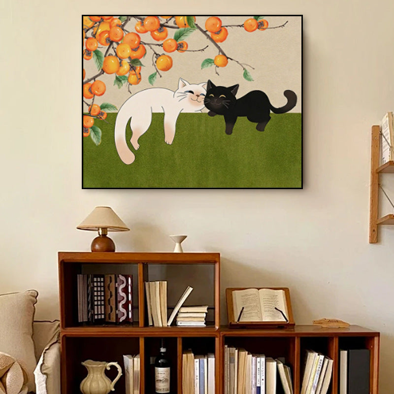 Whimsical Cat-Themed Framed Wall Art Homeandso