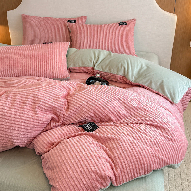 Luxurious Textured Velvet Comforter Set Homeandso