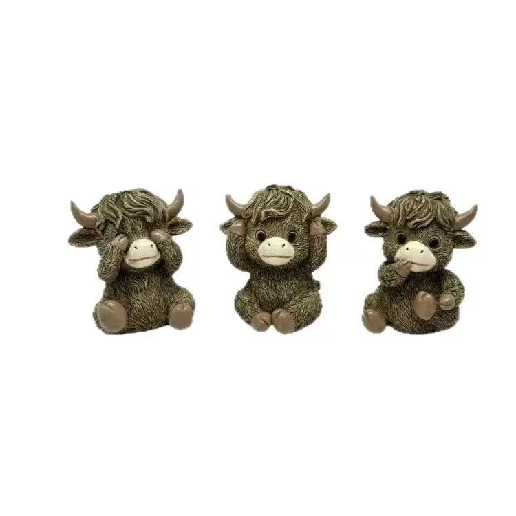 Whimsical Highland Cow Figurine Homeandso