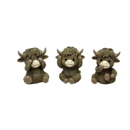Whimsical Highland Cow Figurine Homeandso
