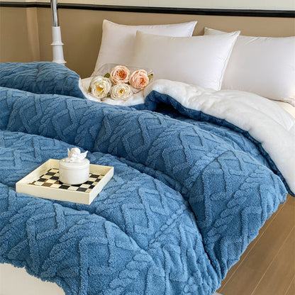 Reversible Plush Bed Blanket Homeandso