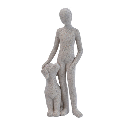 Abstract Couple and Dog Figurine Homeandso