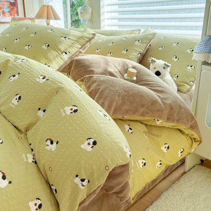 Playful Cartoon Print Duvet Cover Set Homeandso