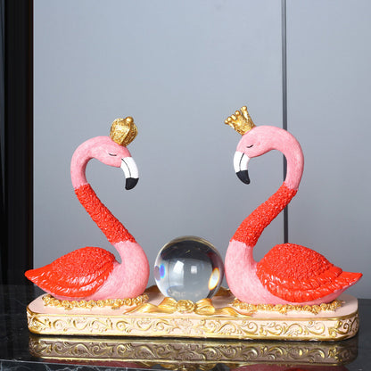 Decorative Flamingo Pair Sculpture Homeandso