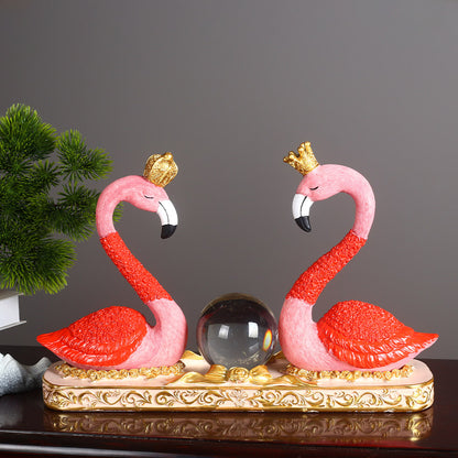 Decorative Flamingo Pair Sculpture Homeandso