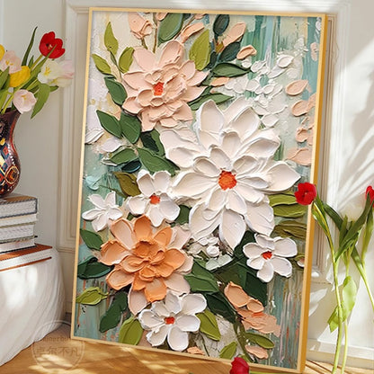 Floral Embellished Canvas Artwork Homeandso