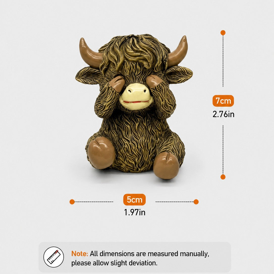 Whimsical Highland Cow Figurine Homeandso