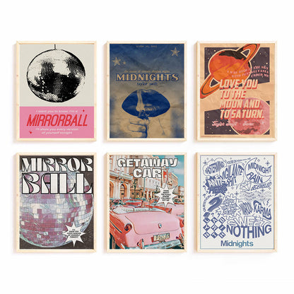 Retro Music-Themed Art Print Set Homeandso