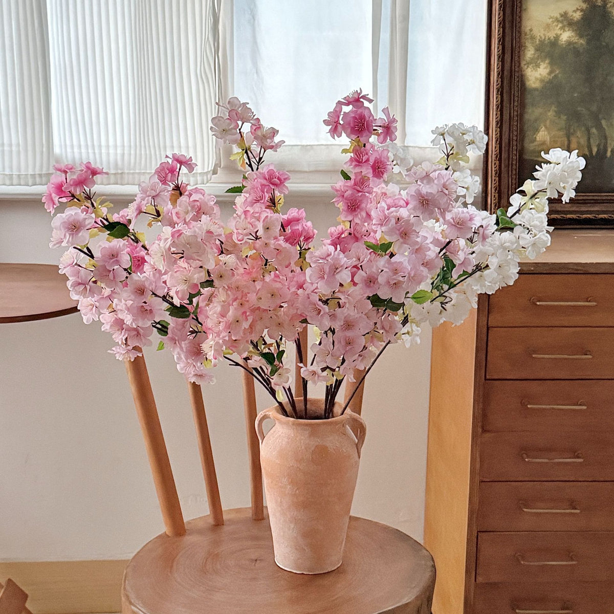 Lush Faux Cherry Blossom Stem