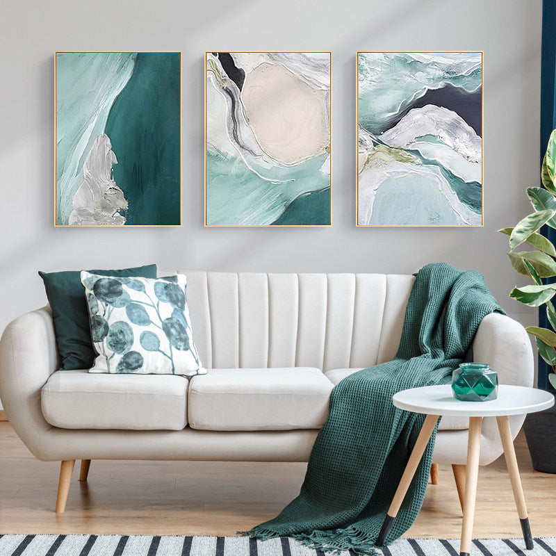 Abstract Ocean-Inspired Framed Wall Art Homeandso