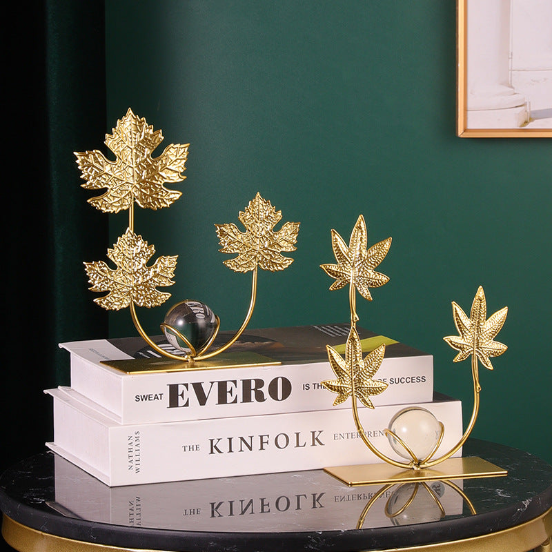 Elegant Ginkgo Leaf Decorative Sculpture Homeandso