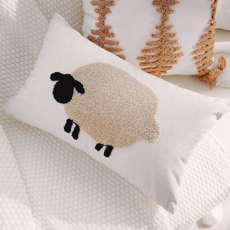 Decorative Sheep-Themed Throw Pillow