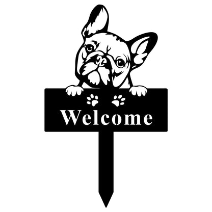 Decorative French Bulldog Welcome Sign Homeandso