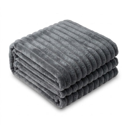 Pluche Ribbel Fleece Dekentje
