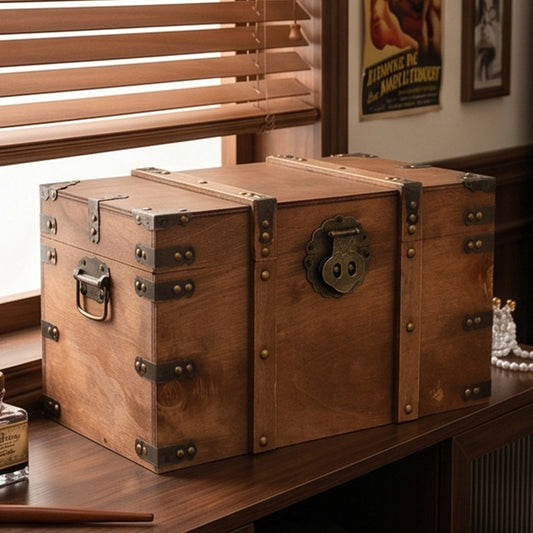 Vintage-Inspired Decorative Wooden Treasure Chest Homeandso 1788262921