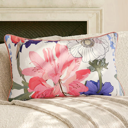 Decorative Butterfly Embroidered Lumbar Pillow