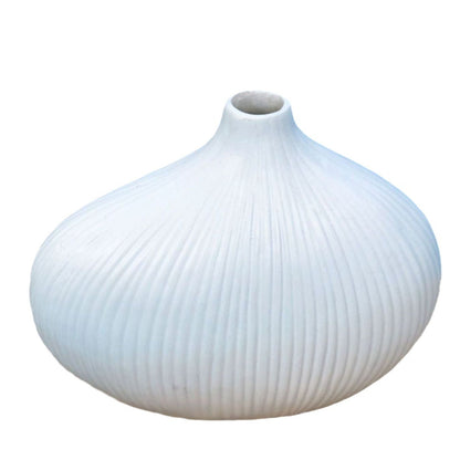 Elegant Ribbed Decorative Ceramic Vase Homeandso