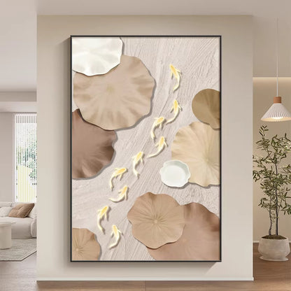 3D Koi Fish Relief Wall Art Homeandso