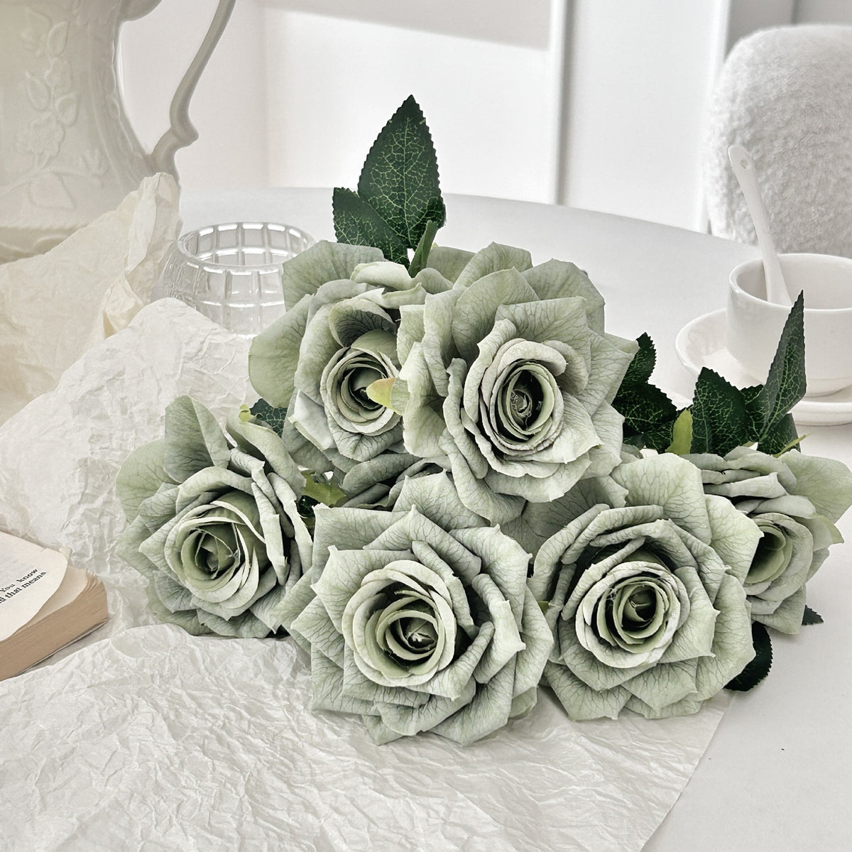 Realistic Faux Floral Rose Bouquet