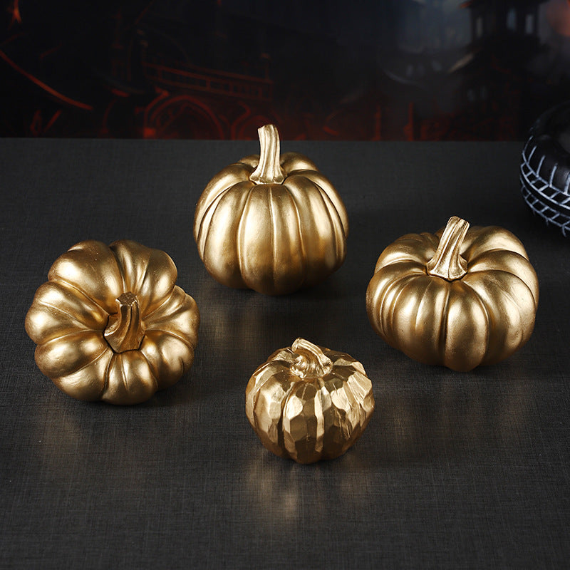 Decorative Metallic Pumpkin Sculpture Homeandso