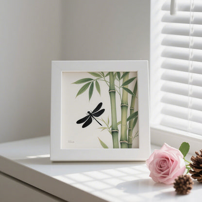 Decorative Bamboo Dragonfly Art Frame