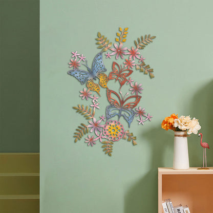 Metal Butterfly and Floral Wall Art Homeandso