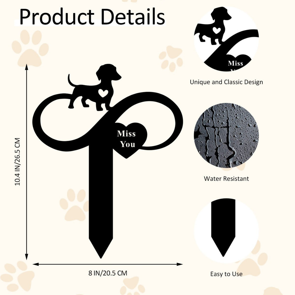 Decorative Pet Paw Garden Stake Homeandso