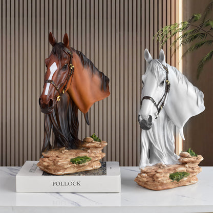 Elegant Horse Bust Sculpture Homeandso