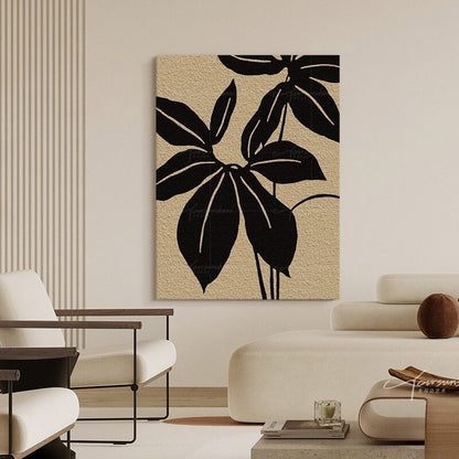 Botanical Leaf Textured Canvas Art Homeandso