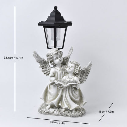Outdoor Garden Solar Lantern with Stork Figurine Homeandso