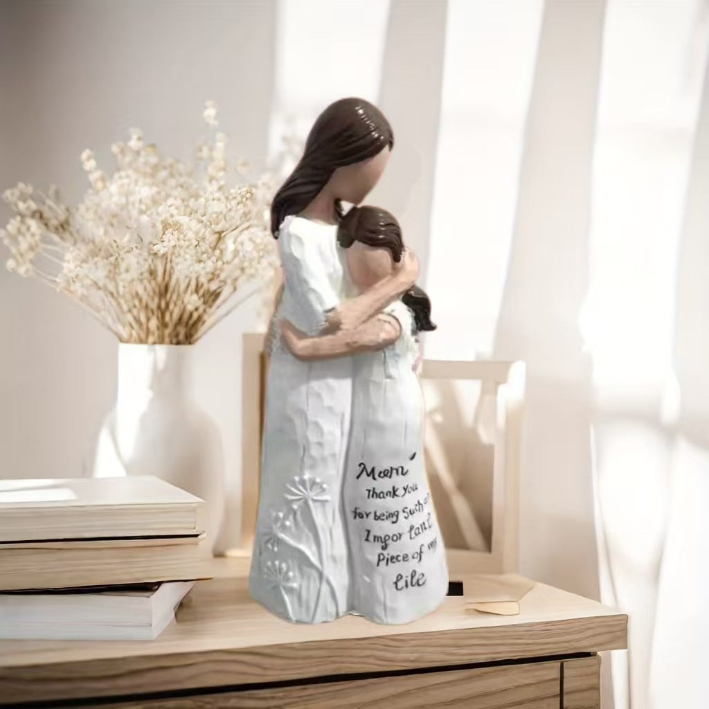 Heartwarming Mother-Daughter Figurine Homeandso