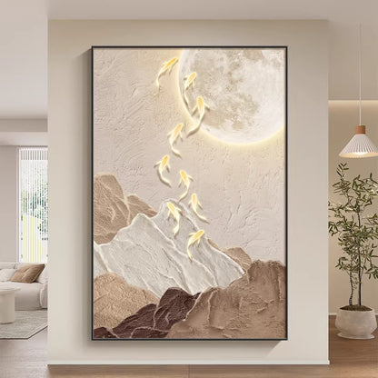 3D Koi Fish Relief Wall Art Homeandso
