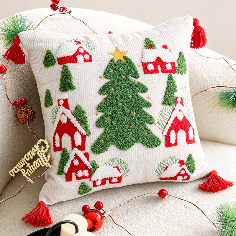 Festive Holiday-Themed Decorative Pillow