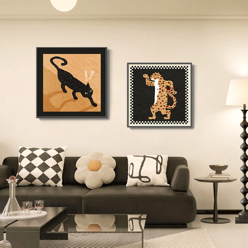 Decorative Cat-Themed Framed Artwork Homeandso