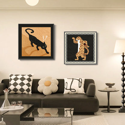 Decorative Cat-Themed Framed Artwork Homeandso